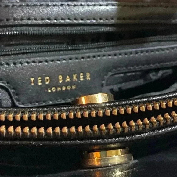 Ted baker black leather satchel handbag - Picture 9 of 13